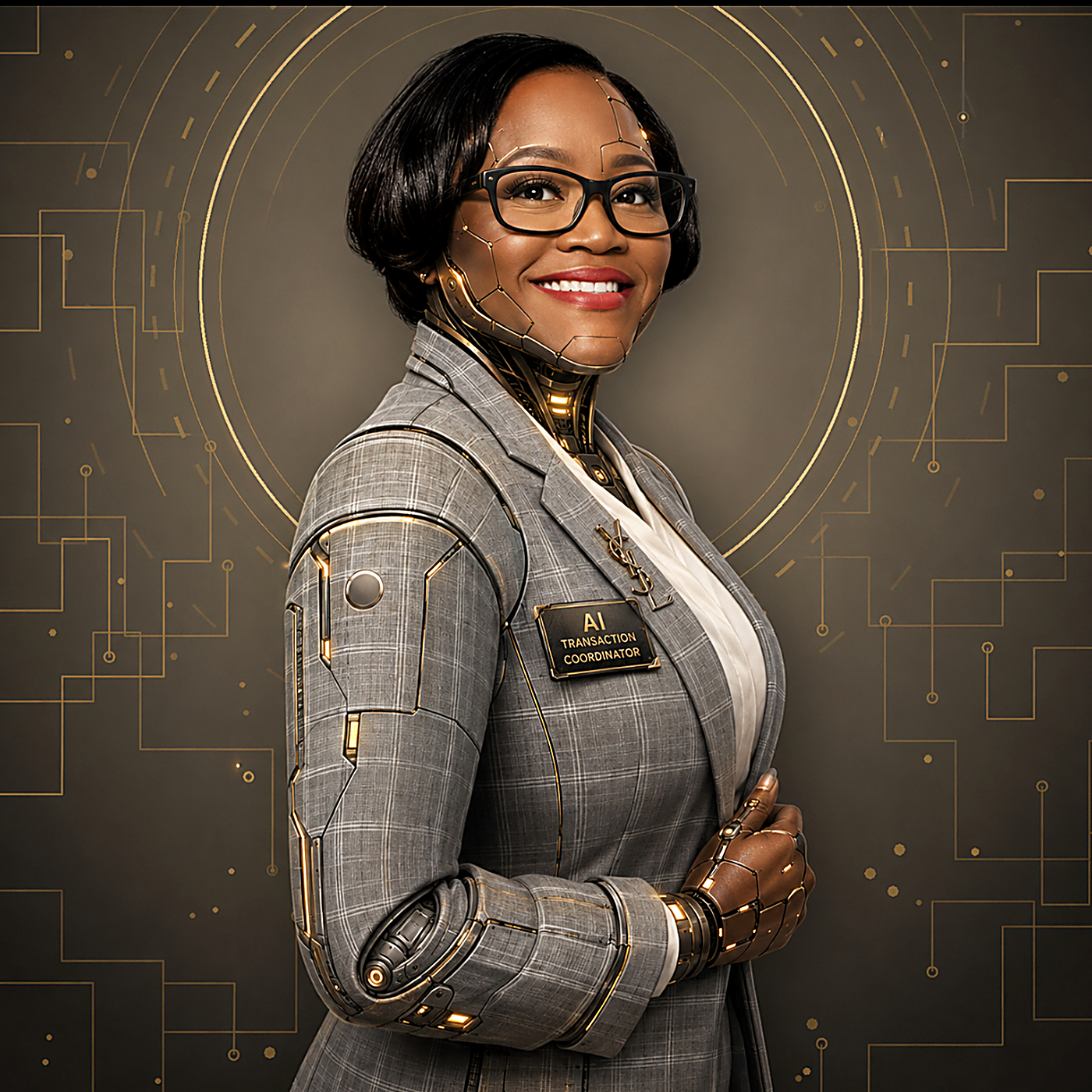 SAMMIE, an AI-generated depiction of Sandra Stinson as the CoreVest AI transaction coordinator.